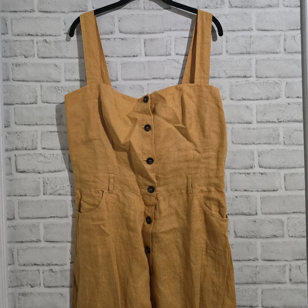 NEW Reformation‎ Tyler Jumpsuit Ochre Mustard Yellow size 12